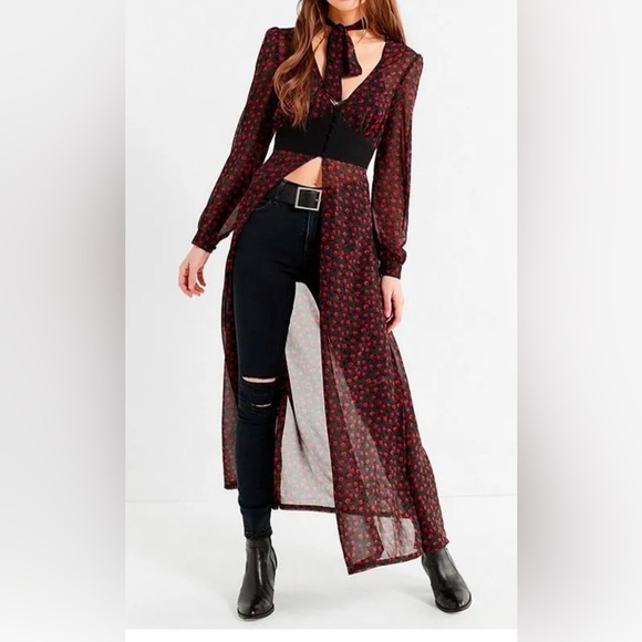 Urban Outfitters Sheer Longline Duster Cardigan Size XS - Picture 1 of 10